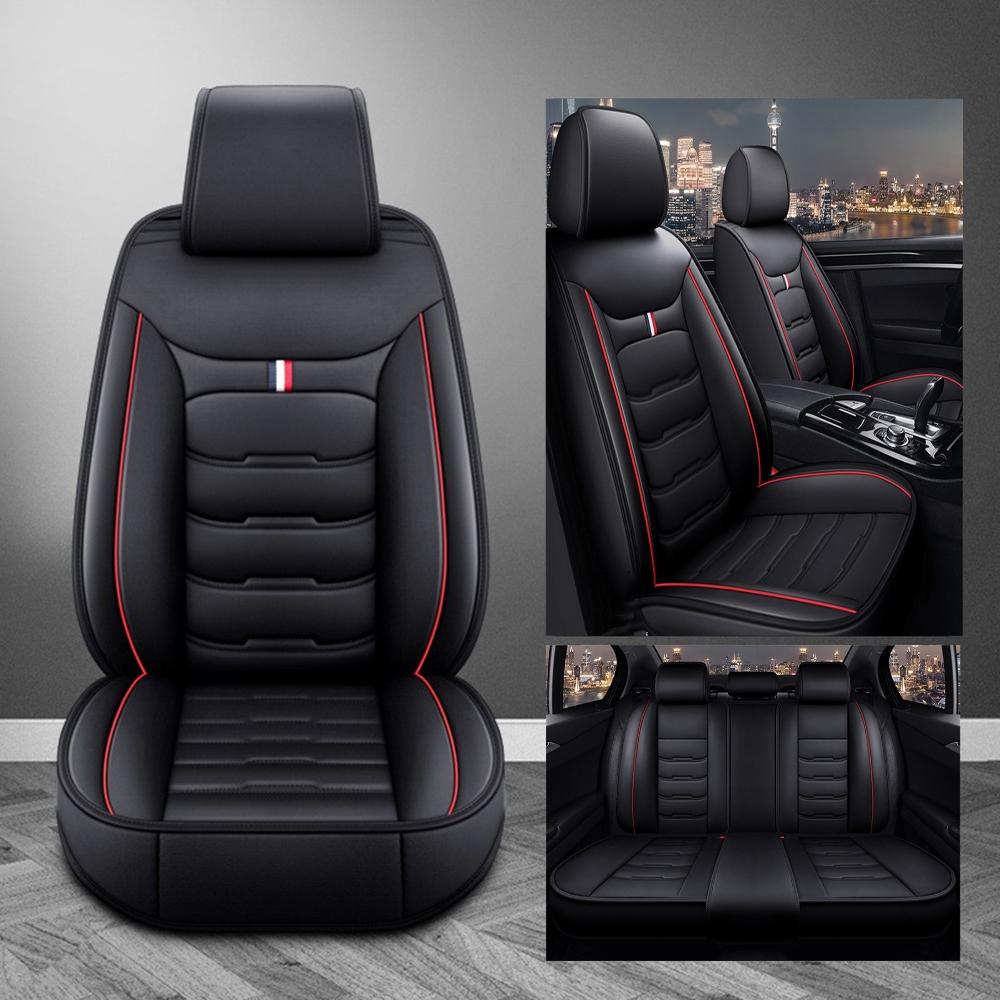 For Dodge Ram 1500 2500 3500 2009-2020 2021 2022 2023 Pickup Trucks Car Seat Covers Full Set PU Leather Front Rear Cushion Non-slip Pad Mat Waterproof