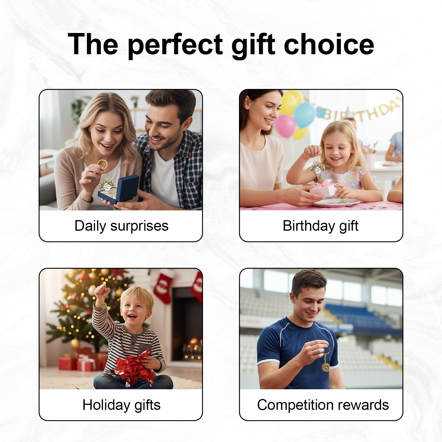 Keep Going Sunflower Keychain for Women Men Encouragement Motivational Gift for Boys Girls Birthday Christmas Gifts