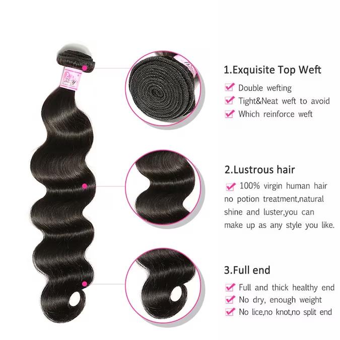 UNice Body Wave Human Hair Bundles Brazilian Virgin Hair Weave Extensions Sew in Bundles Straight Water Wave Kinky Straight #greenish #TikTokShopSpringGlowUp