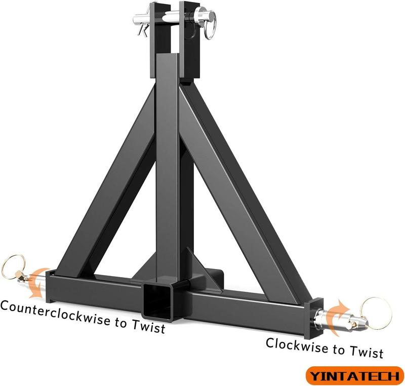 YITAMOTOR 3 Point 2" Receiver Trailer Hitch Heavy Duty Drawbar Adapter Category 1 Tractor Tow Compatible for Kubota, BX, LM25H, WLM Tractor, NorTrac, Yanmar, Kioti, Cat, John Deere