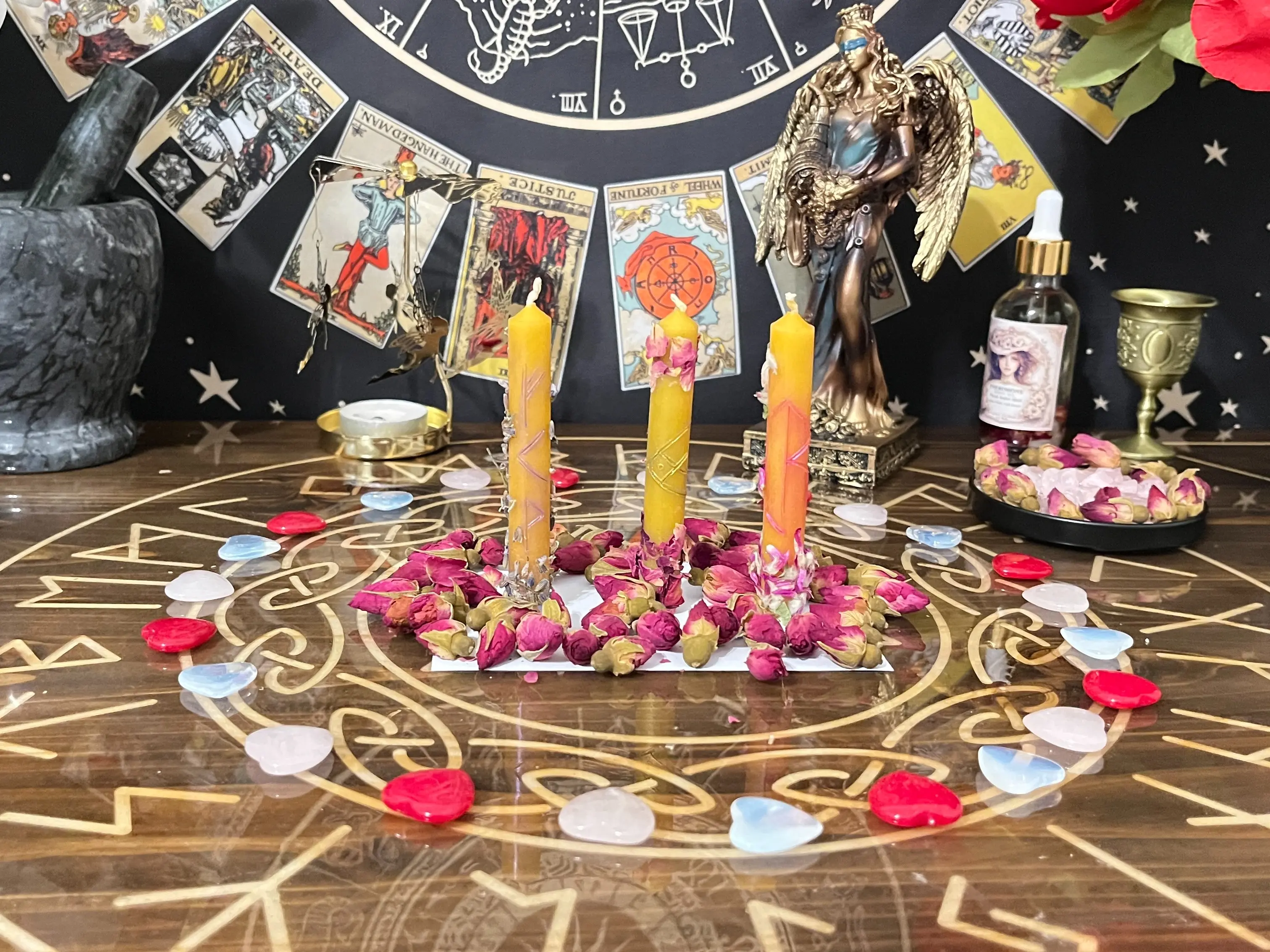 Custom Intention Dressed Ritual Candle,  Choose Your Intention – Love, Desire, Attraction, Cord Cutting & More, Prepared with Herbs & Flowers