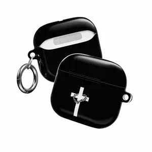 Minimalist Christian Cross AirPods Case – Aesthetic Black Cover with White Thorn Crown Cross for AirPods Pro 1 2 3, AirPods 1/2/3/4 Y3YE9Z