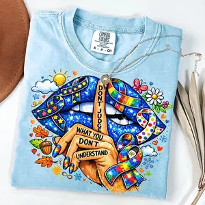 Don’t Judge What You Don’t Understand T-Shirt, Autism Awareness Shirt, Neurodiversity Support Tee, Colorful Puzzle Ribbon Graphic Sweatshirt, Mental Health Acceptance Gift, Inclusive Kindness Apparel, Autism Month Shirt