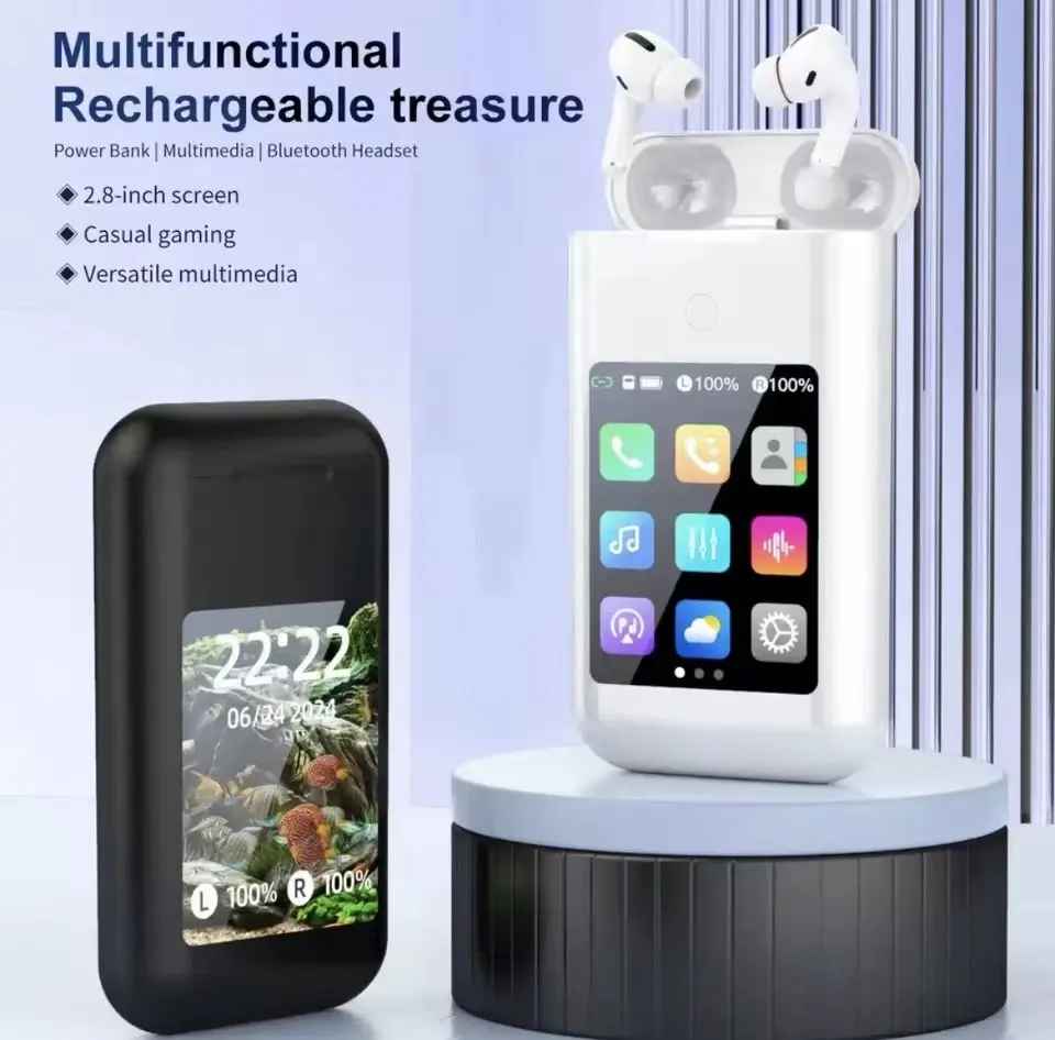 DVKIX 2026 New Wireless BT Lightweight In-Ear Wireless Earbuds Headset - 5000mAh Smart Power Bank, Sweat-Waterproof Headphones, Mini Noise Cancellation, Type-C Compatible, Long-Lasting for Calls & Gaming, Father's Day Gift Audio Accessory