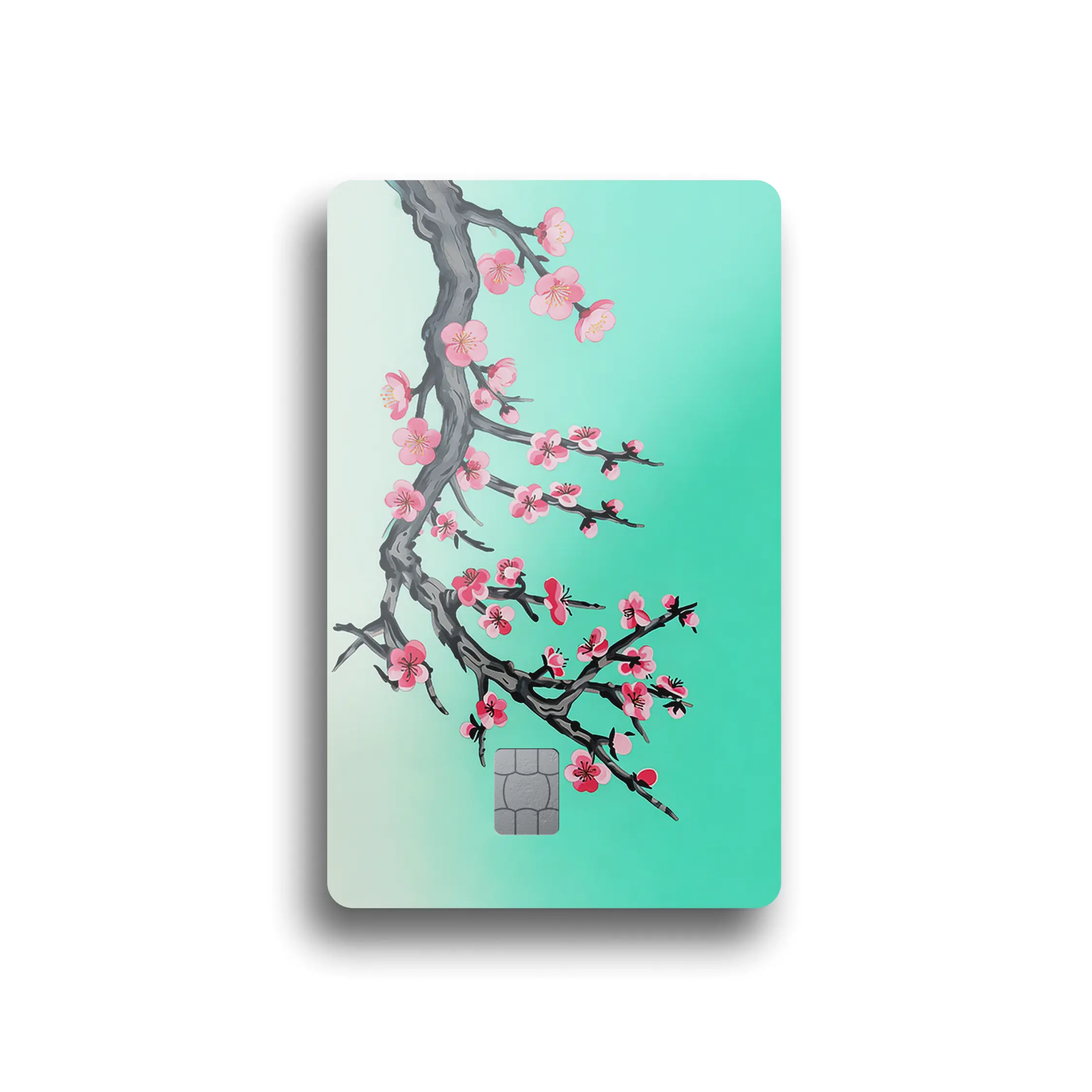 Teal Blossom Branch Card Skin