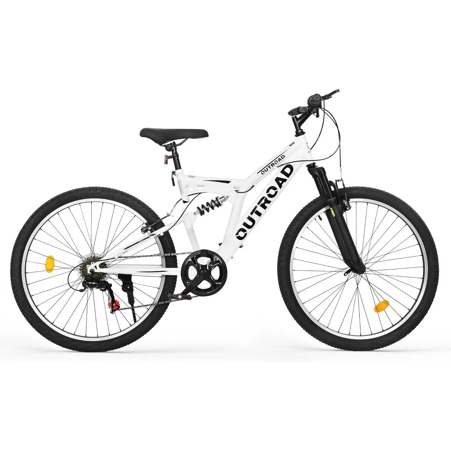 Outroad 26-Inch Coil Fork MTB, 7-Speed High-Carbon Steel/Aviation Grade Frame Bikes with V Brakes MTB, Adjustable Ergonomic Seat Bicycle for Men/Women Adults, Outdoor Stuff for Adults with Shock Absorption System, 7-Speed Gear