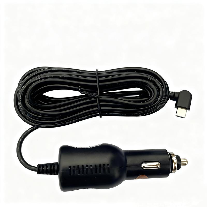 【Hieha】Universal 3.5M 5V/3A Cigarette Lighter Car Charger  Power Cord with Type-C Port for 7" & 8" CarPlay, Dash Cams, iPhone iPad