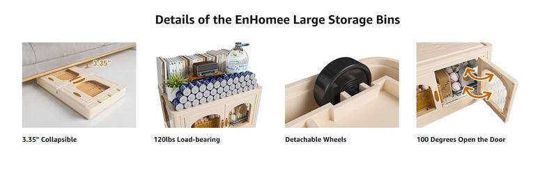 [Clearance]RaybeeFurniture 1/2/3/4/5 Layer Plastic Storage Bin with A Lid, Stackable Storage Containers with Wheels, Foldable Storage Boxes, Closet Organizers for Living Room,Office,Dorm,Kitchen