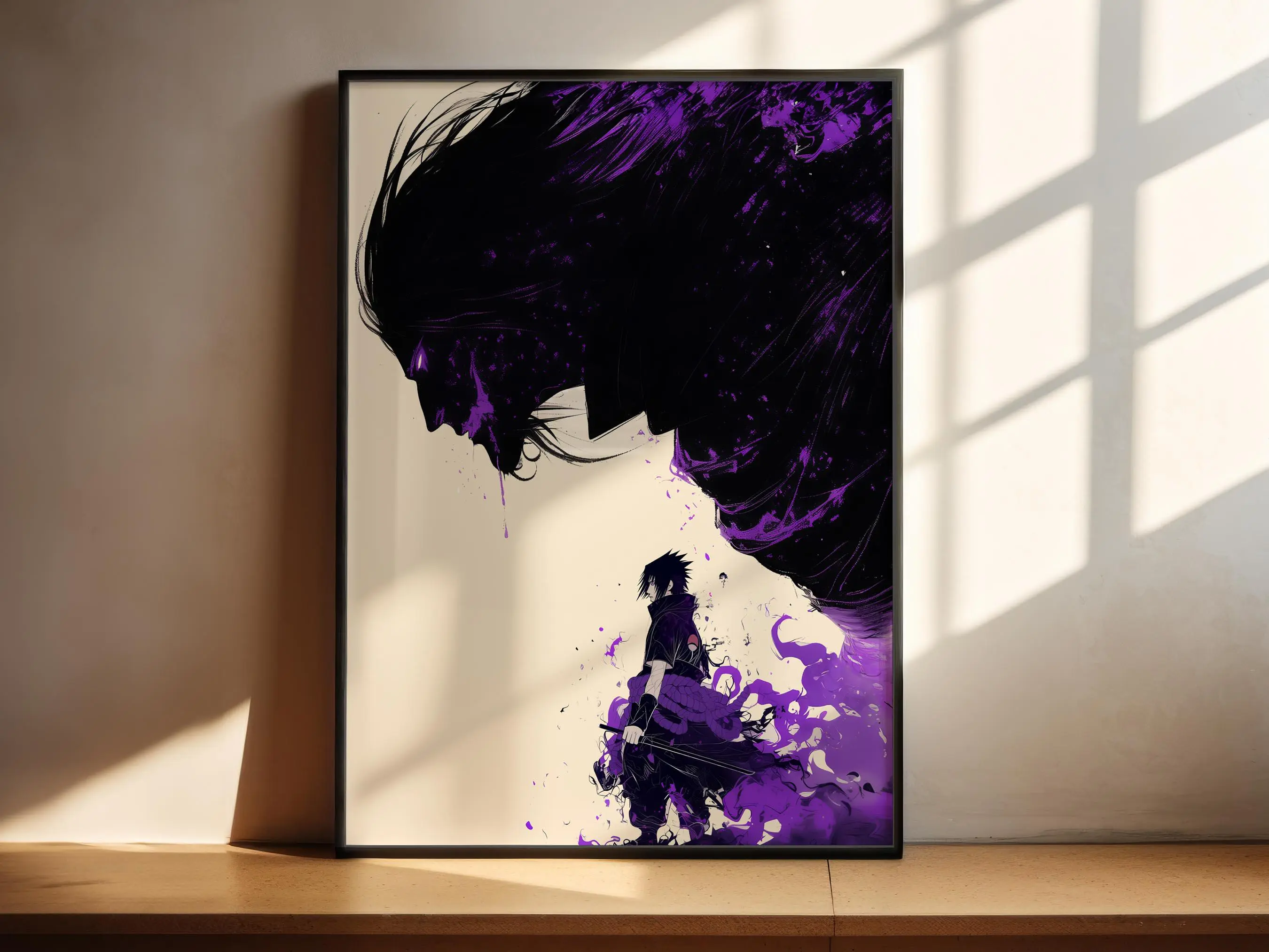 Sasuke & Susanoo Naruto Style Art Printable Wall Art Anime Wall Art Japanese Home Decor