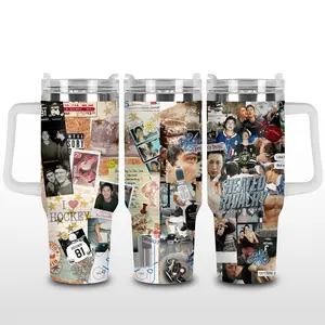 New Version #4 Heated Rivalry Romance 40oz Tumbler, Hollanov Couple Stainless Steel Tumbler, Hudson Williams Connor Storrie Cup, Movie Book Fans Gift
