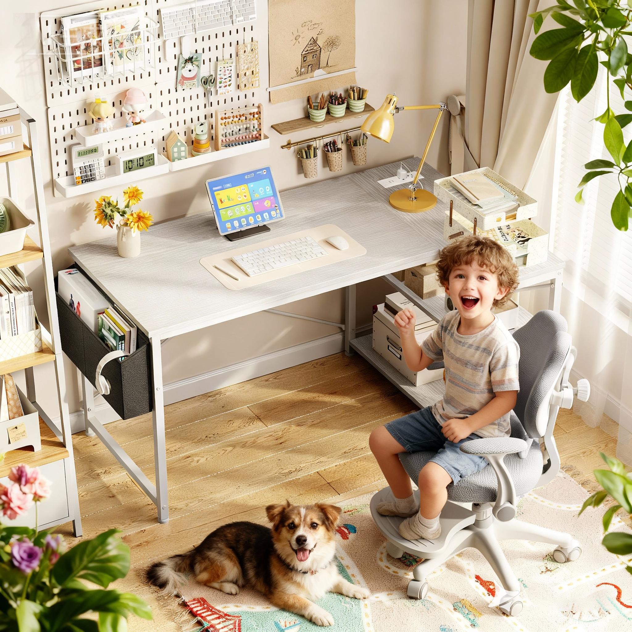 【BlackFriday New Release】Raybee 39''/47'' Gaming Desk L Shaped Computer desk with storage & Power Outlets USB for Home Office & Bedroom,Easy Assemble and Space-Saving,Gaming Equipment