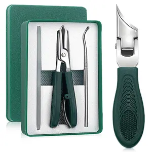 Eagle Beak Beveled Nail Clippers,3-Piece Sets of Eagle Beak Beveled Nails Clippers, Long Handle Wide Jaw Opening Anti-Splash Slanted Nail Clipper for Thick Nails, Seniors&Ingrown Care