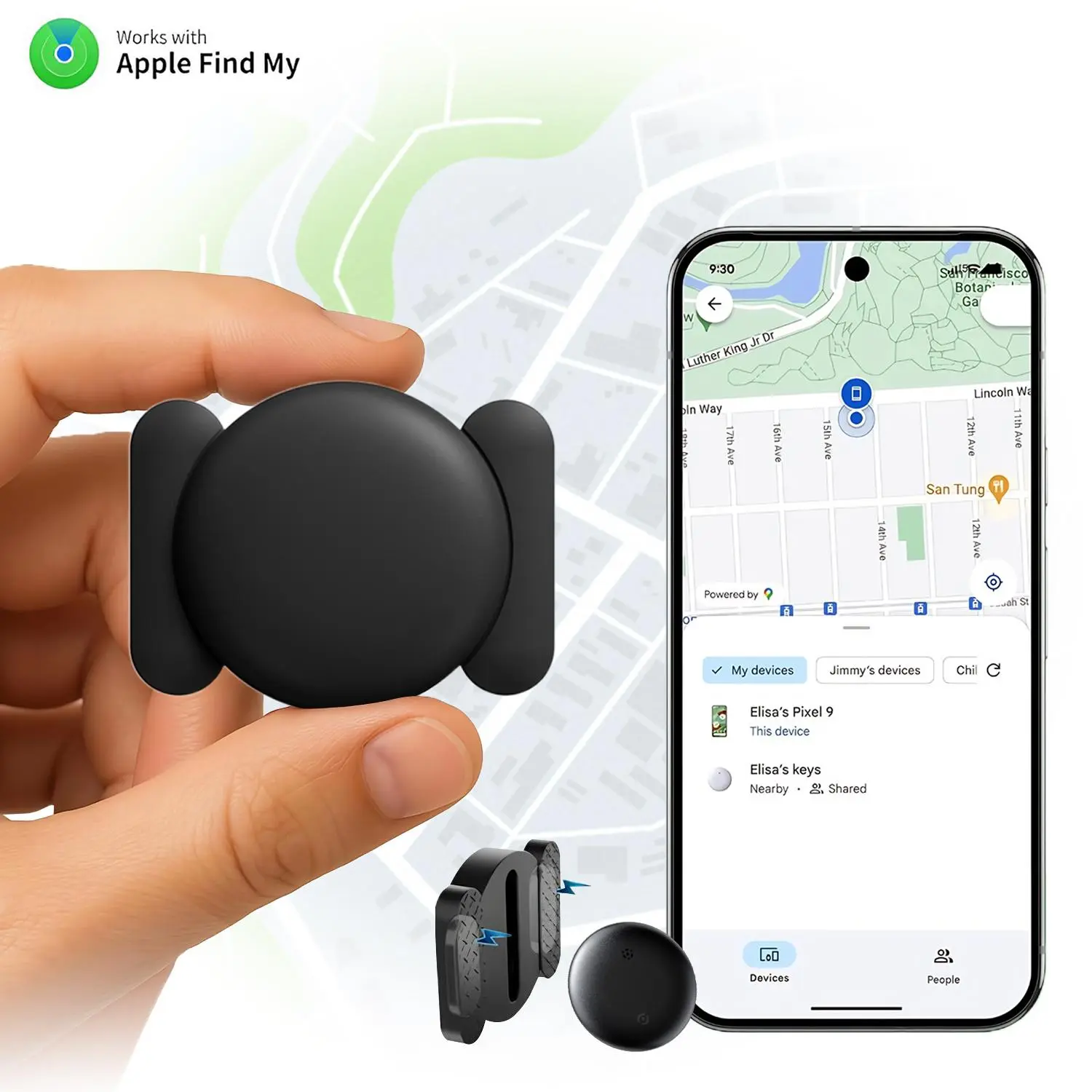 Air Tags-1 Pack: Smart Tracker Item Finder with Apple Find My App, Magnetic Keychain, Bluetooth 50m Range, Proximity Alerts, Privacy Design, Works with Android Device