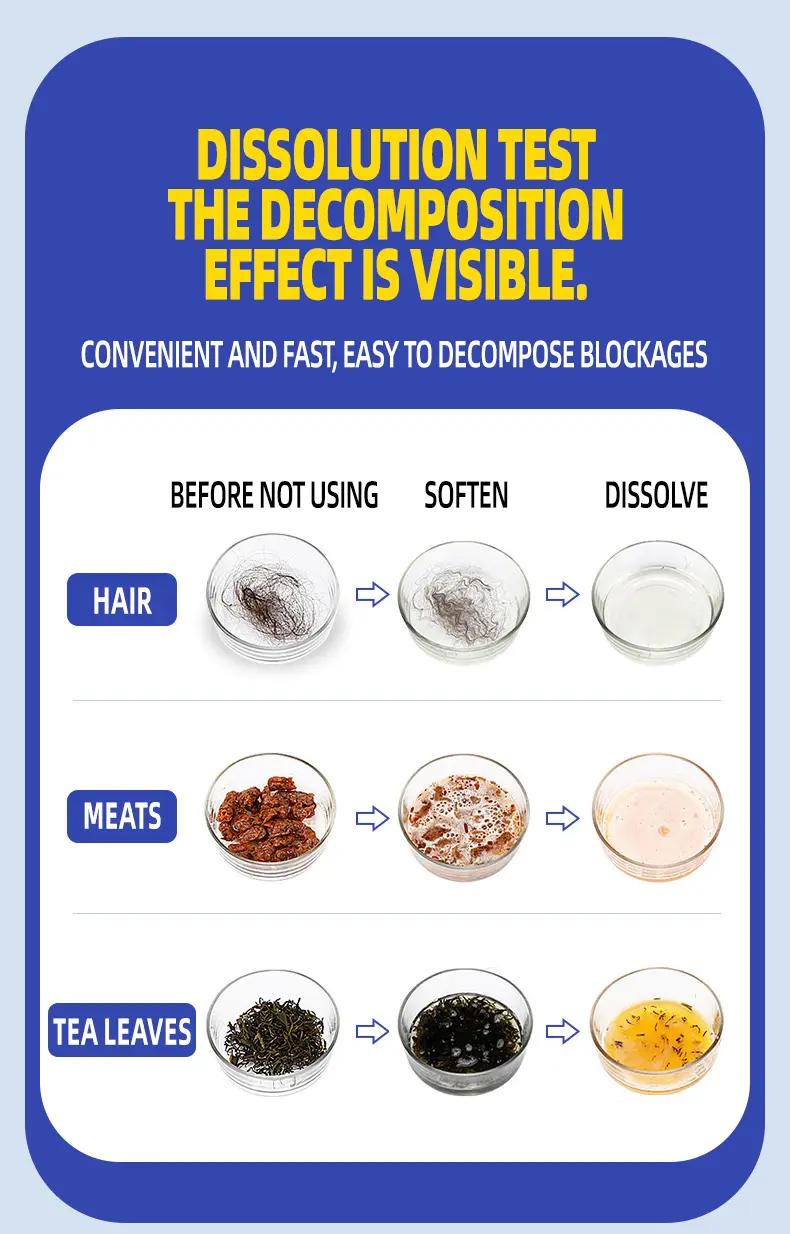 PICKZONE PIPE BOBO -Drain Unclogger Powerful Pipeline Dredging for Kitchen Sinks Shower Drains Tubs Dissolves 200+ Blockages Kills 99% Bacteria Safe for All Pipes Quick Dredging Formula Household Cleaner Bathroom Cleaning Tool