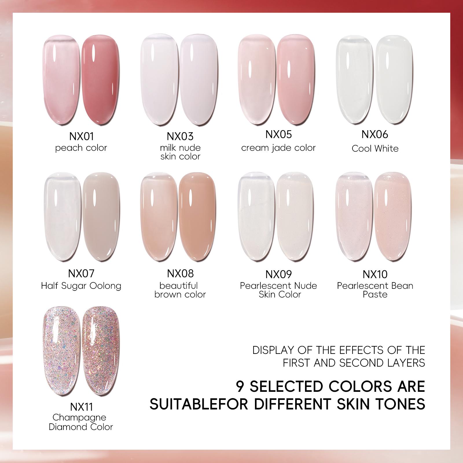 TRICOLOR FISH 3in1 Building Gel Set 4 Colors French Rectangular Pastel Soft Gel Nail Art Short Oval Square Extension DIY Home Nail Art Pen Base Coat