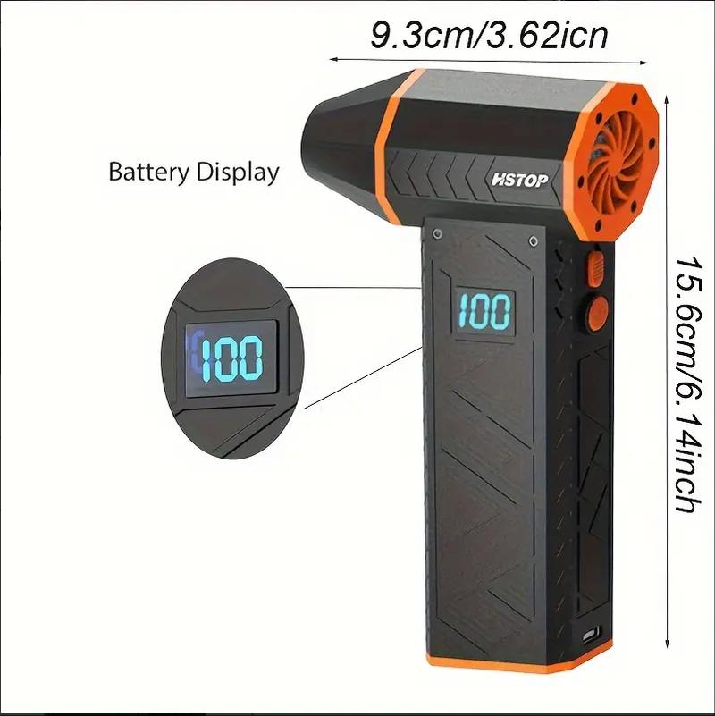Electric Air Duster with Flashlight , Portable Cordless Leaf Blower Turbo Fan & High-Speed Blower, Multi-Use 10,000mAh Jet Fan , For Cleaning,camping,Outdoors