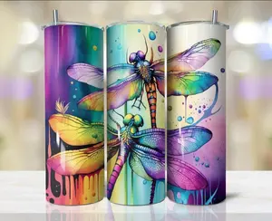 Rainbow Dragonfly Tumbler