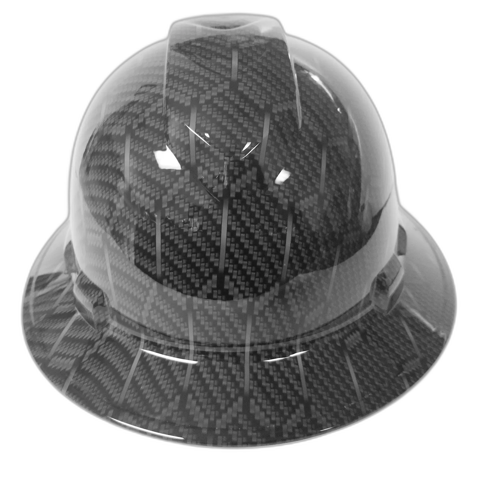Black 3D Hex Carbon Fiber - Custom Hydro Dipped Full Brim Hard Hat