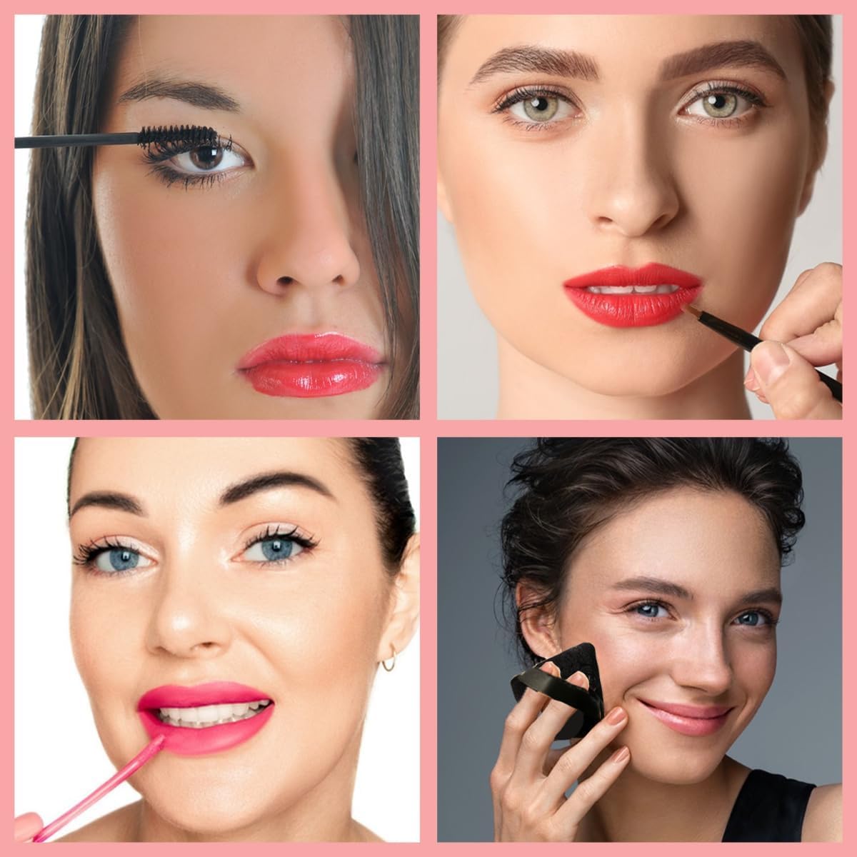 Summer Spring Gift  201pcs Disposable Makeup Applicators Kit with 80 Mascara wands 80 Disposable Lip Applicators 30 Eyelash liner Brushes 5 Triangle Makeup Puffs and 6 Bobby Pins for Makeup Artist Supplies