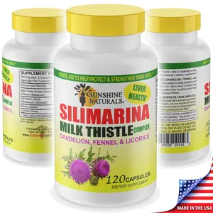 1 PACK Sunshine Naturals Milk Thistle Silimarina 120 Capsules Made in the USA