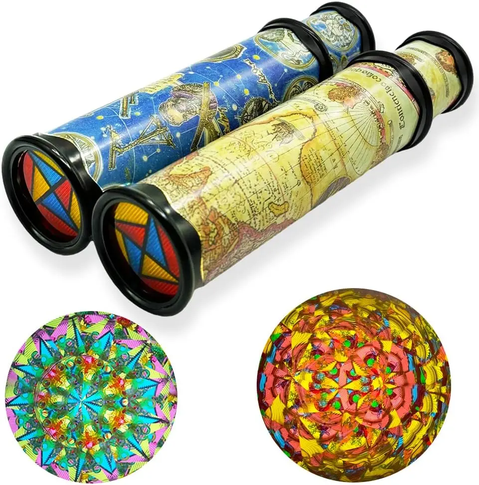 Classic Magic Rotating Stretchable Kaleidoscope Toy 2-Pack, Creative Design Play Item for Kids’ Holiday Gifting, Educational Novelty for Elderly Eye Relief