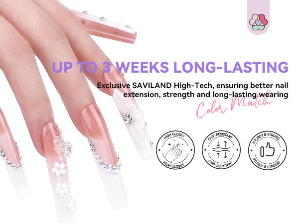 SAVILAND 36Colors Poly Gel Nail Kit – All-in-One Extension Set with Mini UV Lamp & Slip Solution for Easy Home DIY or Gift