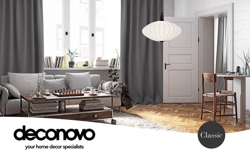 Deconovo 42W Plain Curtains 2 Panels Thermal Insulated Back Tab and Rod Pocket Room Darkening