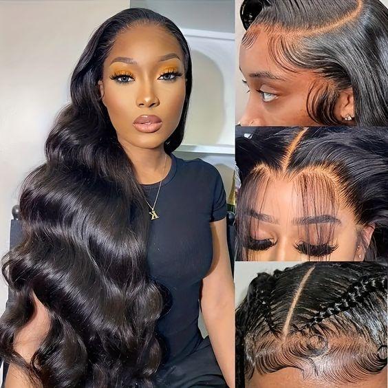 Bling Hair Ready&Go 6x4 HD Transparent Glueless Body Wave Lace Closure Wig Human Hair Brazilian 30 32Inch 5x5 Glueless Lace Frontal Wigs For Women Pre-Plucked Hair 180%Density
