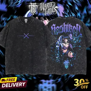 HardTimesClothing - Hinata Naruto Anime Limited Edition Death Reaper Seal Double Printed Oversize Lightweight Acid Washed Hoodie, graphic hoodies men streetwear (Copy)