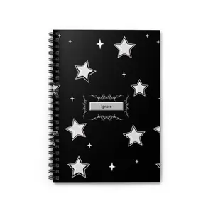 Ignore Button Notebook | y2k Spiral Ruled Notebook| aesthetic journal | dark aesthetic journal| y2k star journal| dark y2k
