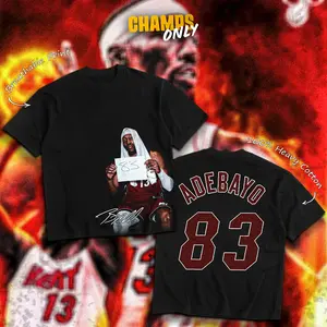 CHAMPS ONLY Bam Adebayo 83 POINTS DPOY 2026 Signature Heavy Cotton Tshirt For Basketball Heat Fans Menswear Outfit, Gameday Shirt, Direct To Garment Breathable Print