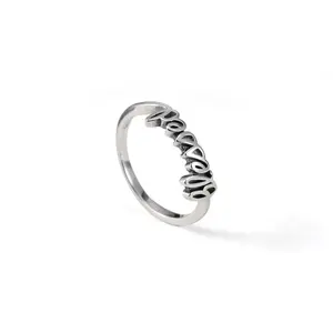 1 simple and unique 925 silver plated "Blessed" Ring exquisite gift for women--Size5-10inch- wedding