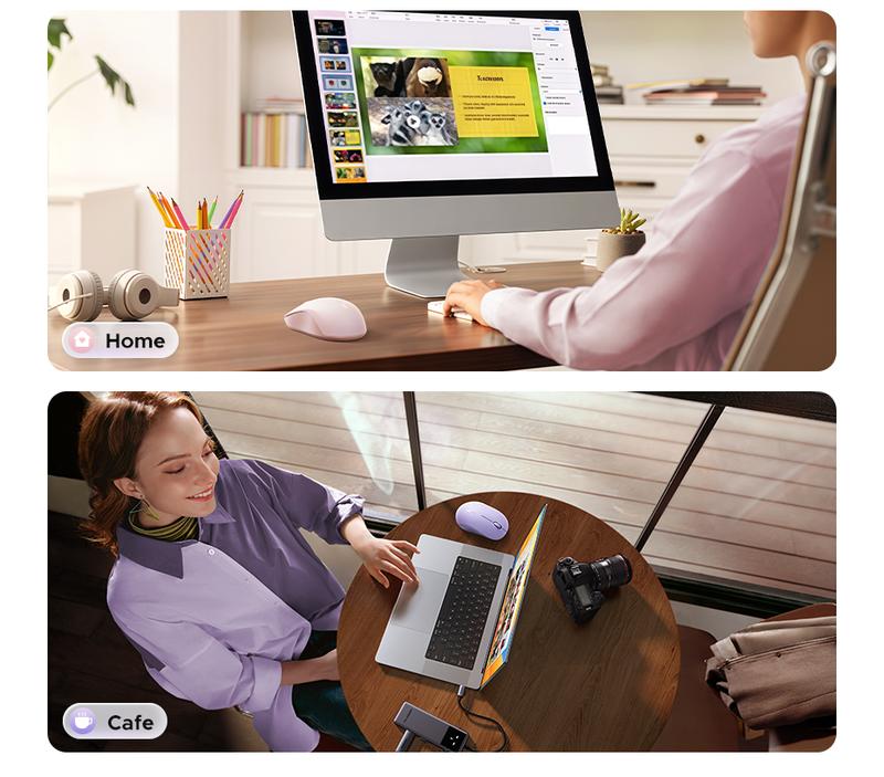 UGREEN  Wireless Bluetooth Mouse Laptop Mice Portable(BT5.0 and USB 2.4G) Dual Mode Connection Silent Slim Computer Mouse for Laptop/iPad Tablet/Apple MacBook/PC