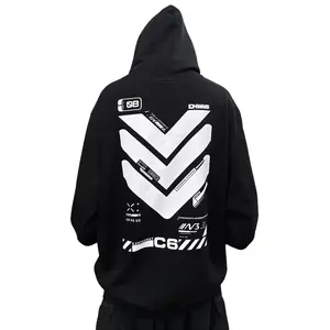 2026 Spring Summer Men's Hoodie: Premium Polyester Soft Fabric Unisex Hoodie Relaxed Fit Pullover with Cyberpunk  Cyber Streetwear Top Ideal for Daily Wear Street Style & Techwear Outfits Perfect for 59°F+ Weather Great Gift for Edgy Streetwear Lovers