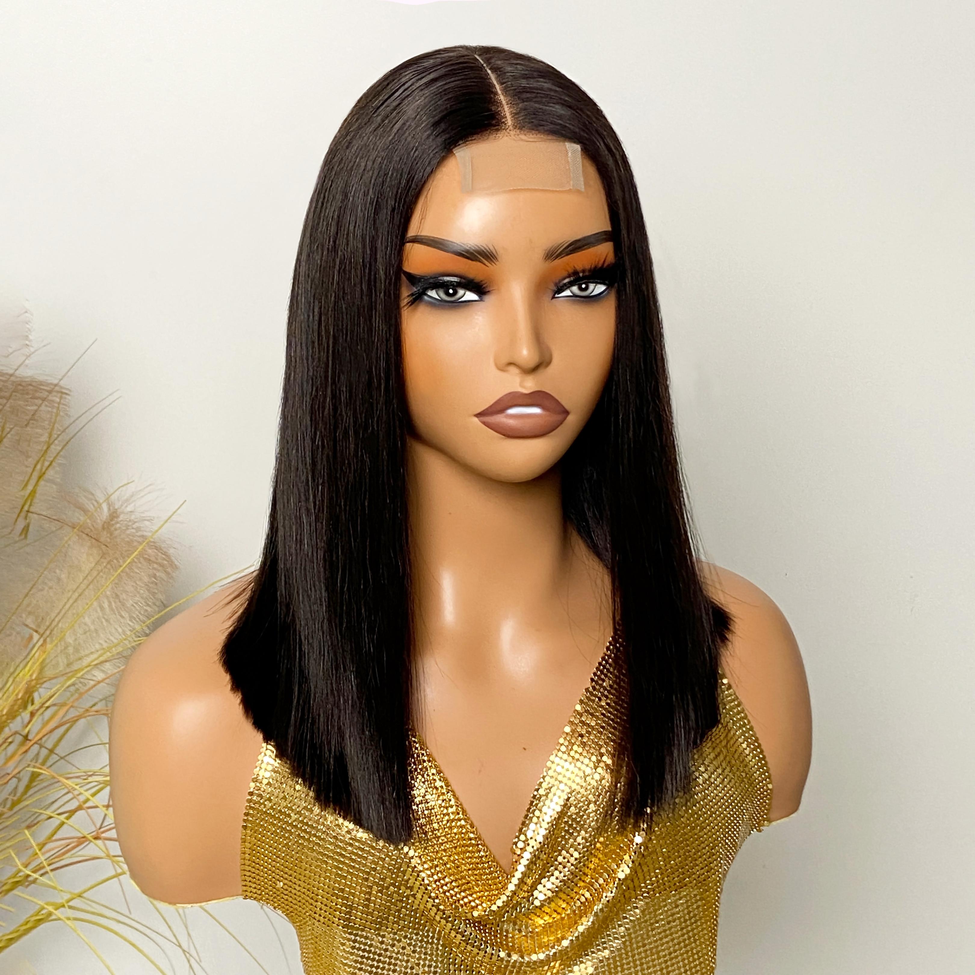 Short Bob Wigs Raw Vietnamese Hair 2x6 Lace Closure Wig Deep 
