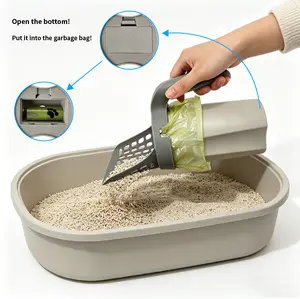 Litter Scoop Holder,Litter Scoop with Holder, Scoop Litter Disposal System In One, With 1 Roll Bag