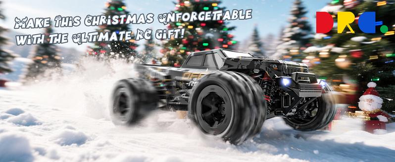 DEERC 9309E 1/16 All Terrain Fast RC Cars 40KPH,4WD Electric Off-Road Remote Control Monster Truck,2.4Ghz High Speed Car,Waterproof Monster Truck with 2 Batteries