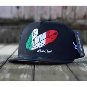 Lost Calf Unisex Mexican Tribe Flat Black Snapback Patch Cap Hat