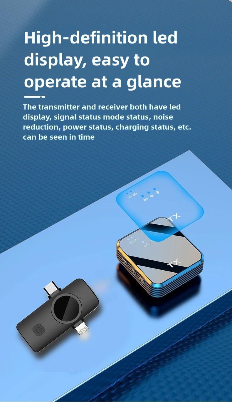 3 in 1 Microphone for iPhone/Android/Camera, Wireless Lavalier Microphone, 328ft Transmission, 18H Battery Life, Mini Microphone for Record Interview, Vlogs, YouTube, Tiktok Smartphone Audio