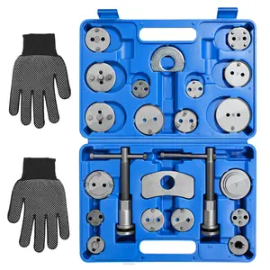 24PCS Disc Brake Caliper Tool Kit | Heavy Duty Disc Brake Piston Caliper Compressor Rewind Tool Set for Brake Pad Replacement Reset, Fits Most American European Japanese Autos