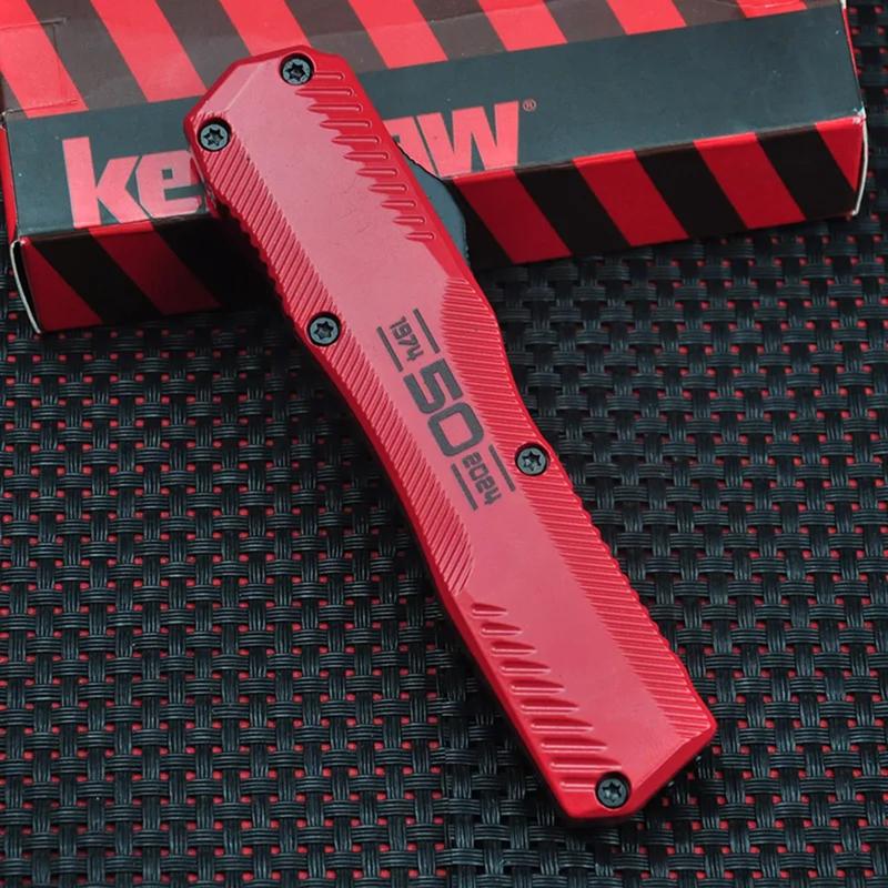 Black Friday  KS9000 OTF50th Anniversary Folding , QualityPocket ,Fruit ,Outdoor Adventure Tool, Fishing LineCutting Tool, Men's Gift,Christmas Gift micro techknife,Black/Rad