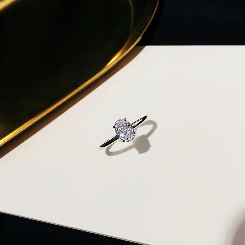 Delzzad 1ct Solitaire Oval Cut Ring Lab-Created Moissanite Engagement Ring S925 Sterling Silver Moissanite Jewelry Perfect Christmas Gift Delzzad 1ct Solitaire Oval Cut Ring Lab-Created Moissanite Engagement Ring S925 Sterling Silver Moissanite Jewelry Perfect Christmas Gift