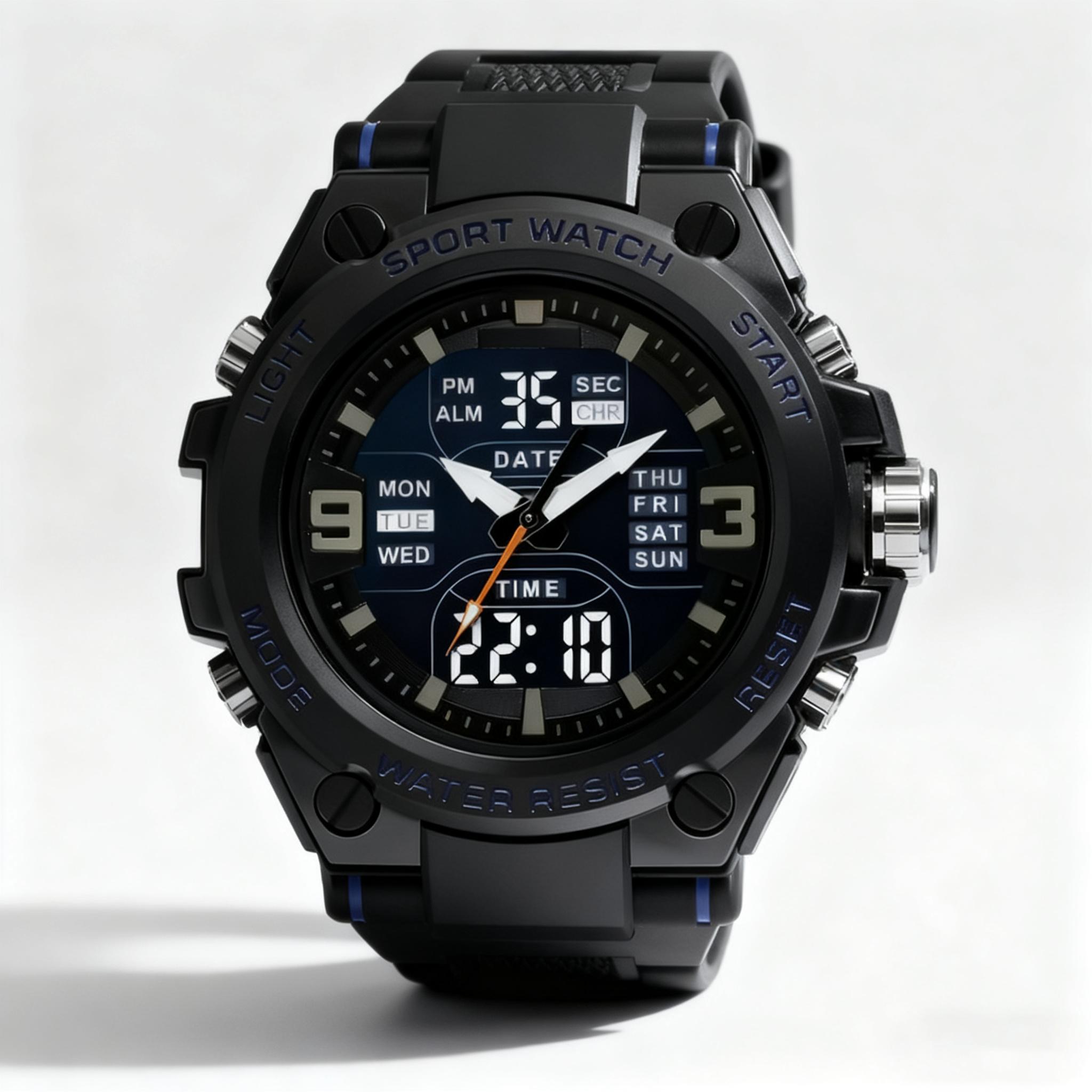 Men's Sporty Digital Watch Trendy Electronic Wristwatch for Daily Wear With Gift Box