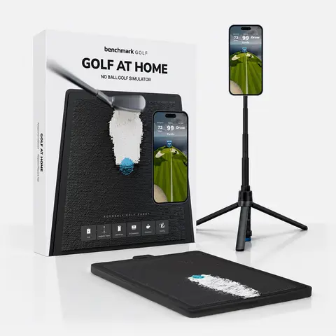 No-Ball Golf Simulator for Home - Golf Practice Equipment, Precise Simulation Training Aids, 80+ Courses, Realistic Shot Tracking, Magnetic Tripod, Multiplayer Online Play, Home/Backyard Skill Improver