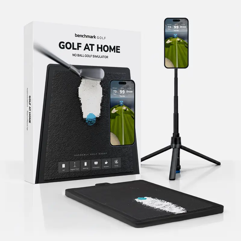 No-Ball Golf Simulator for Home - Golf Practice Equipment, Precise Simulation Training Aids, 80+ Courses, Realistic Shot Tracking, Magnetic Tripod, Multiplayer Online Play, Home/Backyard Skill Improver