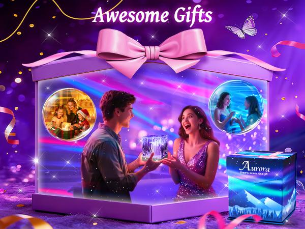 Valentine's Day gift OneFire Flower Lamp Ambient Lighting for Bedroom Cool Things Water Ripple Lamp Dimmable+Remote+Timer Space Projector Gifts for Her Pink Roses Romantic Room Decor Couple Time Night Light