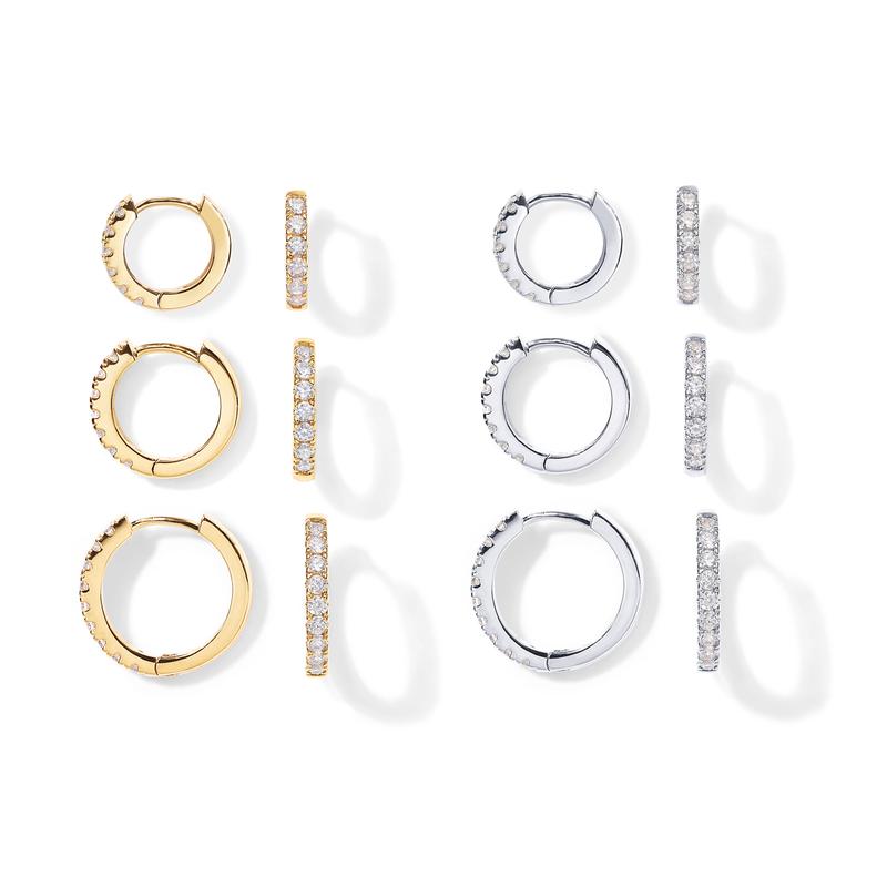 PAVOI 18K Gold Plated 925 Sterling Silver Post 3-Pair Small Gold Hoop Earrings Set | Mini Cartilage Helix Huggie Hoop Pack for Women Men 8mm 10mm 12mm