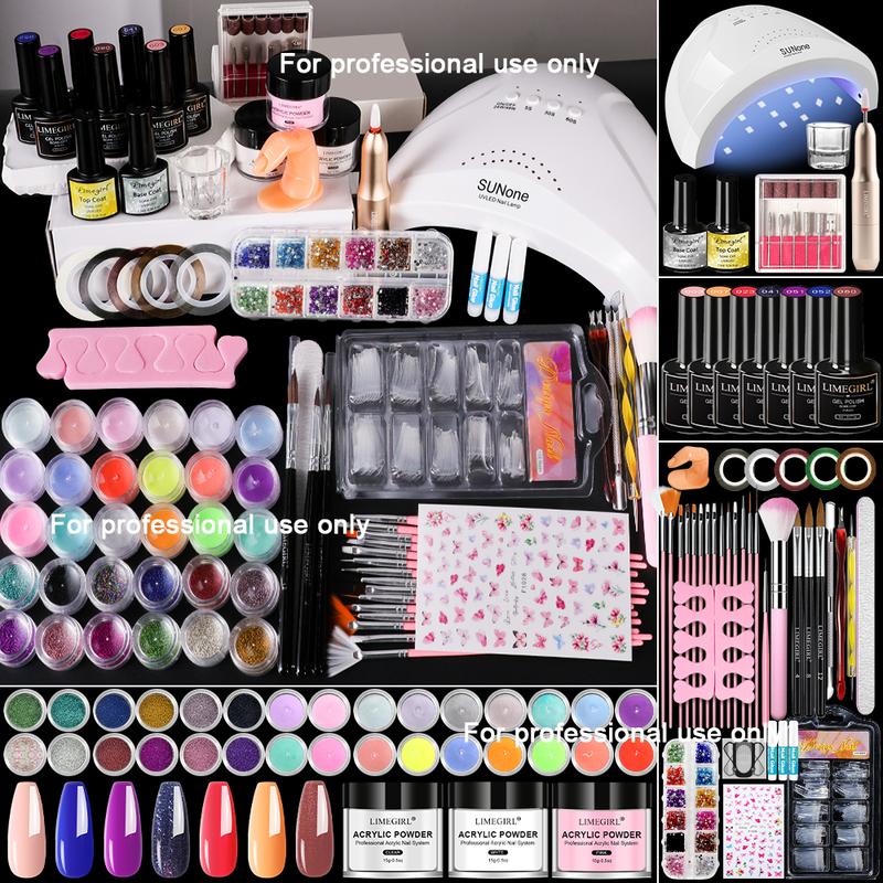 Cutics Acrylic Nail Kit for Beginners Professional Set with Nude Powder Gel Polish Glitter Decorations Gift for Women Manicure Tools & Essentials