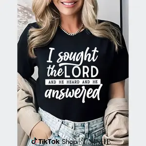 Casual Faith T-Shirt for Women with 'I Found the Lord, He Healed Me' Scripture – Great for Church Wear
