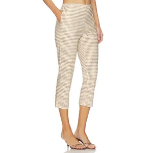 CAROLINE CONSTAS Andi Capri Pants in Beige